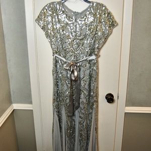 R&M Richards Petite Allover-Sequin Gown